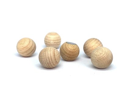 Houten ballen met sterke magneet 20 mm