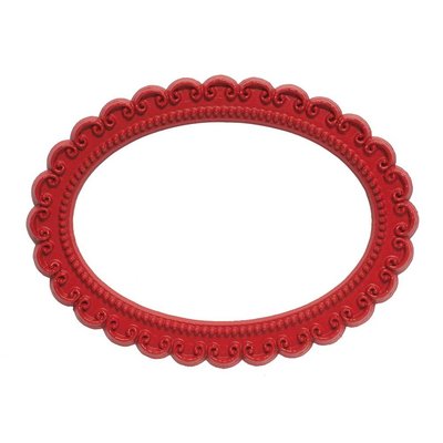 Magnetisch fotoframe kleur rood - ovaal