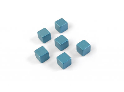 Magneet Magic Cube Medium kleur blauw - set van 6 supersterke kubus magneten