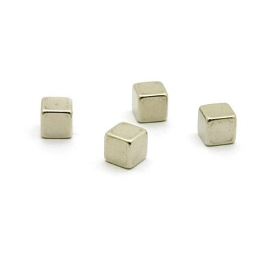 Kubus magneten Magic Cube - set van 4 supersterke RVS magneten