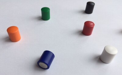 Gekleurde neodymium glasboardmagneten - set van 7 stuks