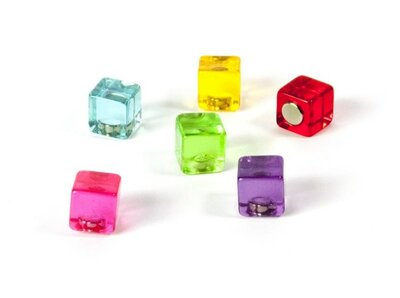Kubus magneten Colour cube - set van 6 leuke magneet kubussen