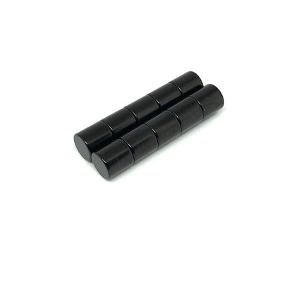 Neodymium schijfmagneten 8x8 mm kleur Zwart - set van 10 stuks
