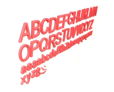 Magnetische foam letters alfabet - 65 delig - kleur Rood