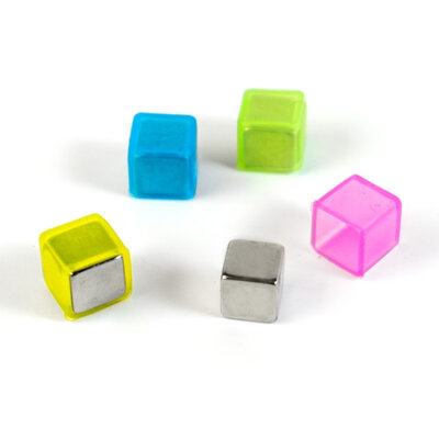 Zeer sterke Kubus magneten Magic Cube color - set van 4 supersterke gekleurde magneten