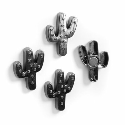 Superleuke cactus magneten van metaal - set 4 stuks