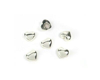 Hartjes magneten Sweetheart silver - set van 6 magneten
