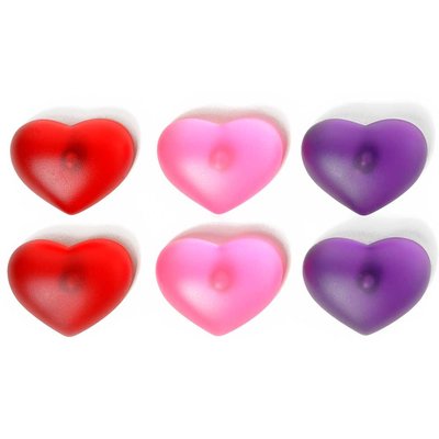 Mooie gekleurde harten magneten - set van 6 stuks