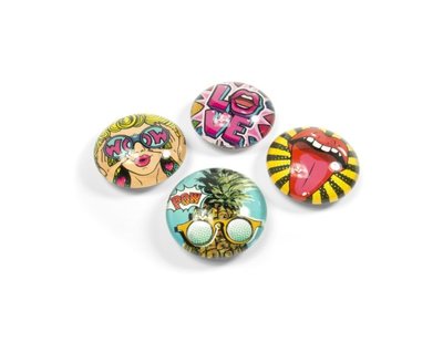 Pop Art magneet Eye - set van 4 glazen pop magneten