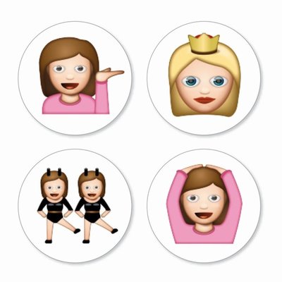 Magneet Emoji - Girls - set van 4 magneten